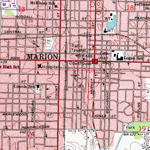 Topographic Map of Bethel African Methodist Episcopal Church, IL