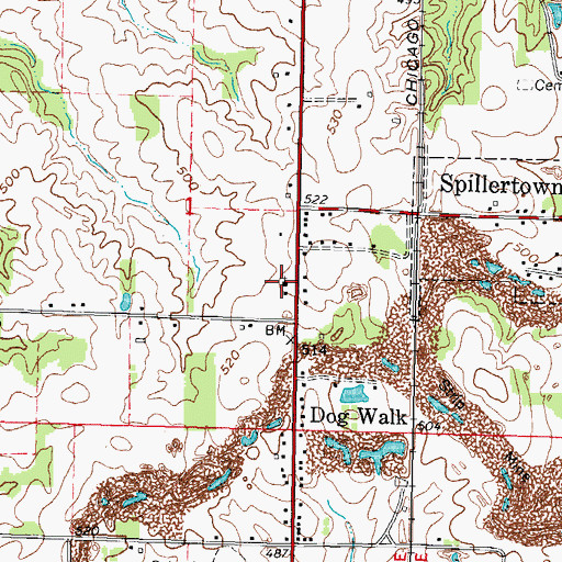 Topographic Map of Cedar Grove United Methodist Church, IL