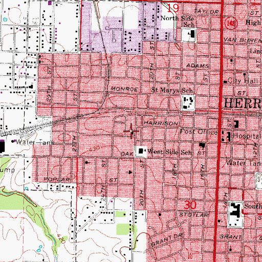 Topographic Map of Church of God, IL