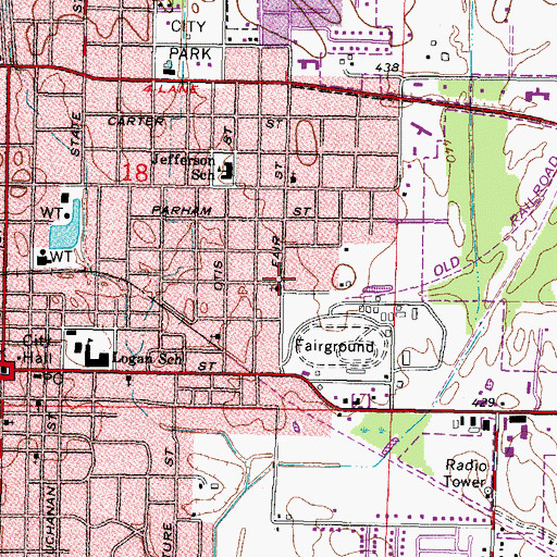 Topographic Map of Church of God, IL