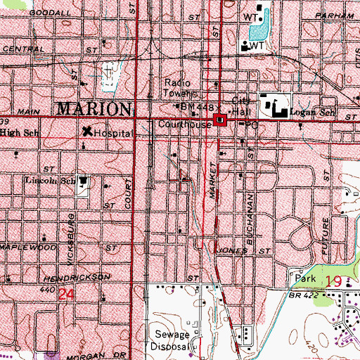 Topographic Map of Church of God in Christ, IL