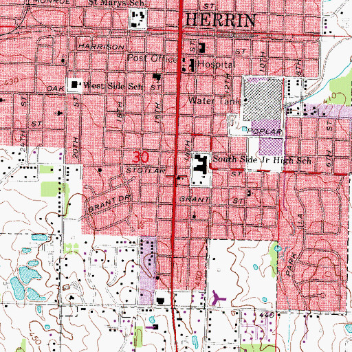 Topographic Map of Church of the Nazarene, IL