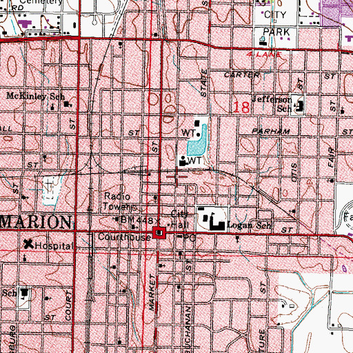 Topographic Map of Community Chapel Church, IL