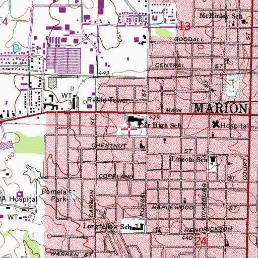 Topographic Map of Edwards Field, IL