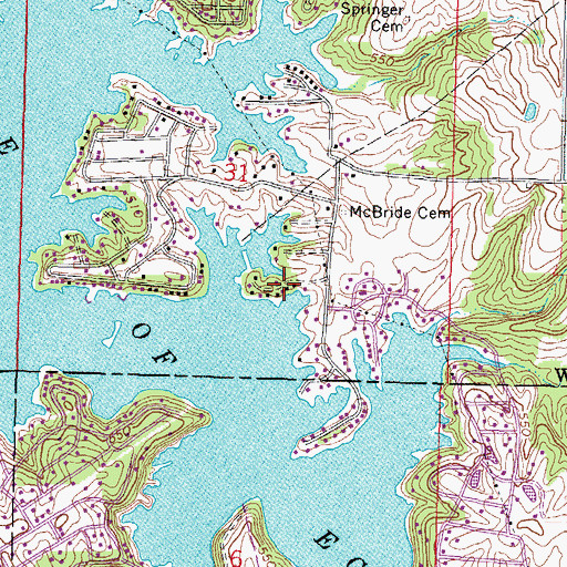 Topographic Map of Egyptian Acres, IL