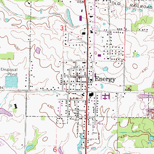 Topographic Map of Energy United Methodist Church, IL