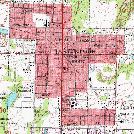 Topographic Map of First Apostolic Church, IL