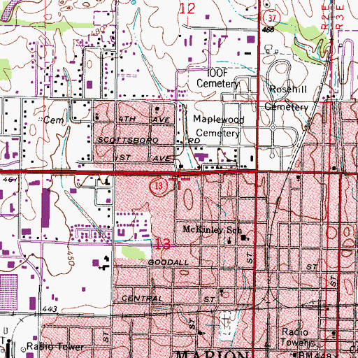 Topographic Map of First Apostolic Church, IL