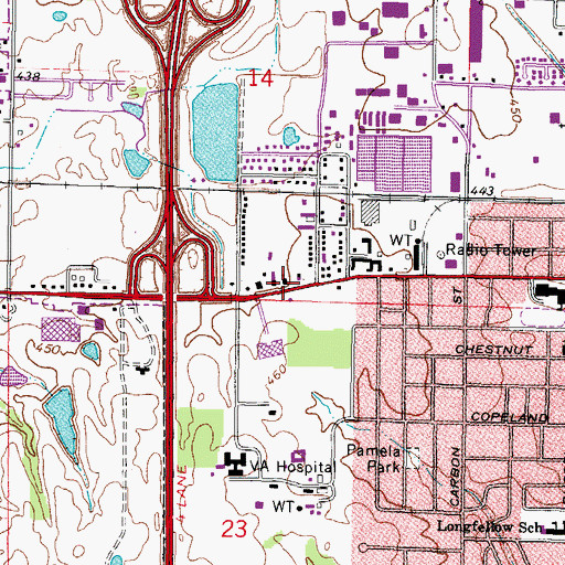Topographic Map of First Assembly of God Church, IL