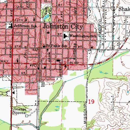 Topographic Map of First Christian Church, IL