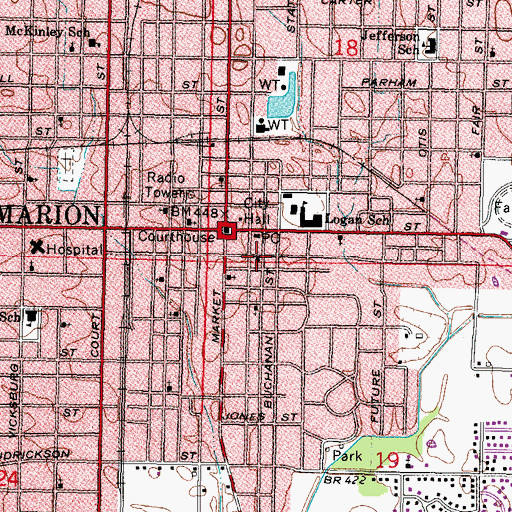 Topographic Map of First Church of Christ Scientist, IL
