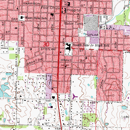 Topographic Map of First Pentecostal Church, IL
