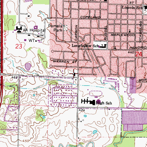 Topographic Map of First Presbyterian Church, IL