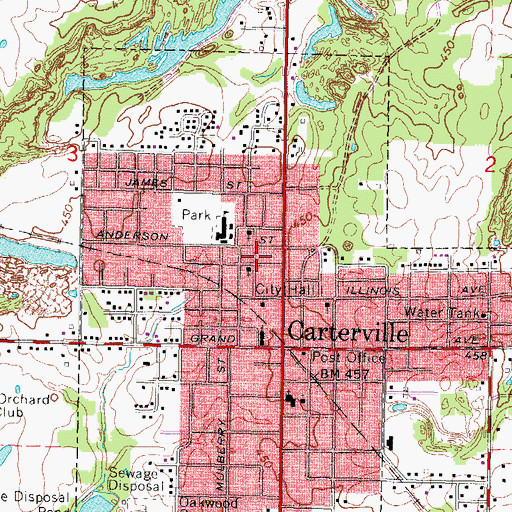 Topographic Map of Holy Spirit Catholic Church, IL