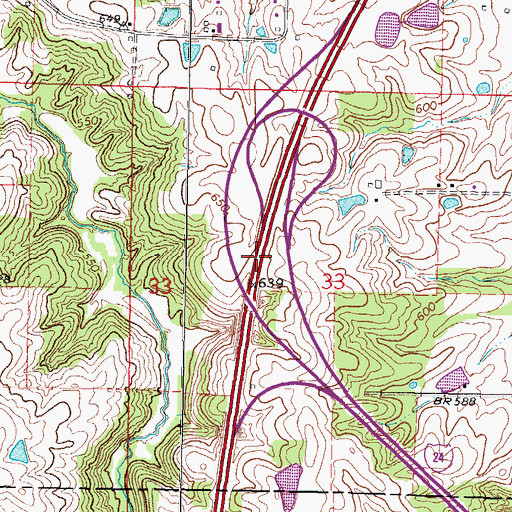 Topographic Map of Interchange 44, IL