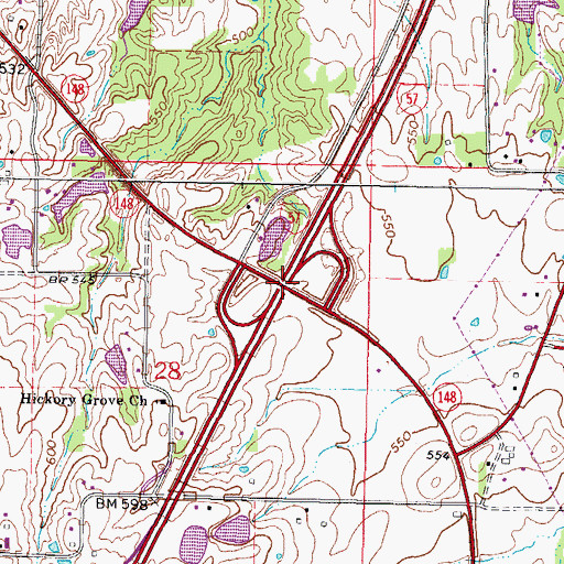 Topographic Map of Interchange 45, IL