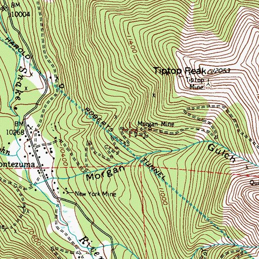 Topographic Map of Morgan Mine, CO