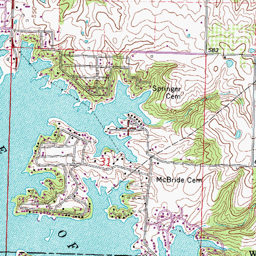 Topographic Map of Lake Crest, IL