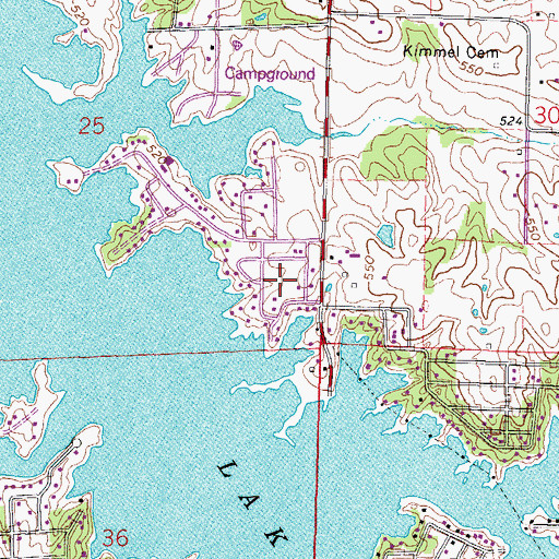 Topographic Map of Lake Estates, IL