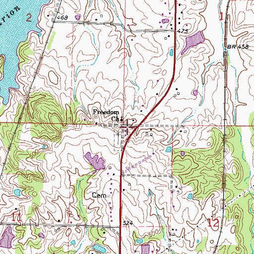 Topographic Map of Lantz School (historical), IL