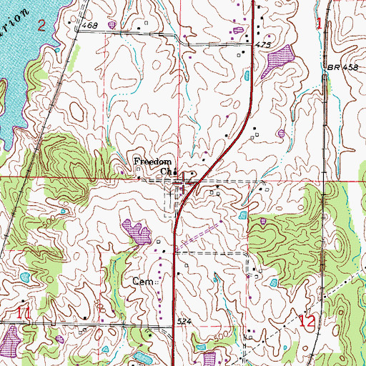 Topographic Map of Lantz School (historical), IL