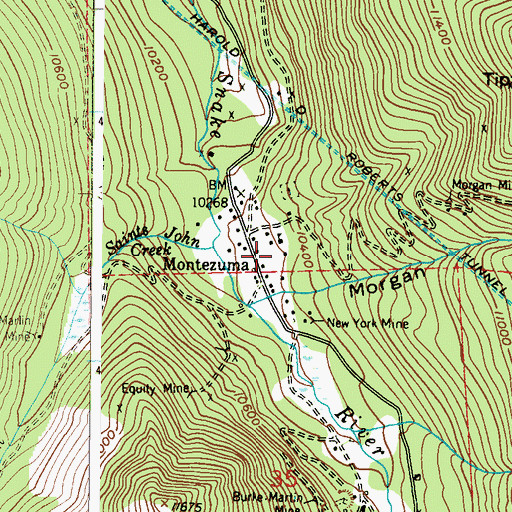 Topographic Map of Montezuma, CO