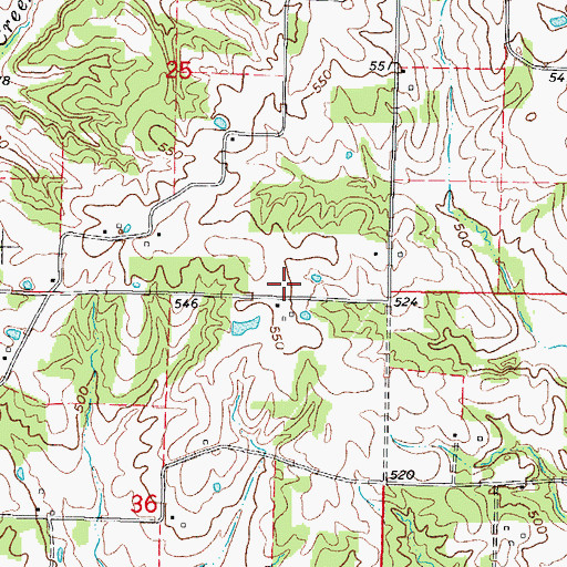 Topographic Map of Oak Hill Post Office (historical), IL