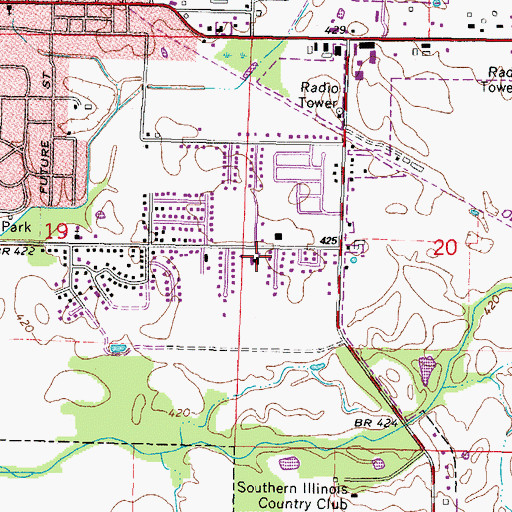 Topographic Map of Parish Park Baptist Church, IL