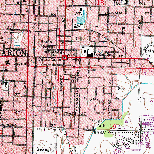 Topographic Map of Saint James Episcopal Church, IL