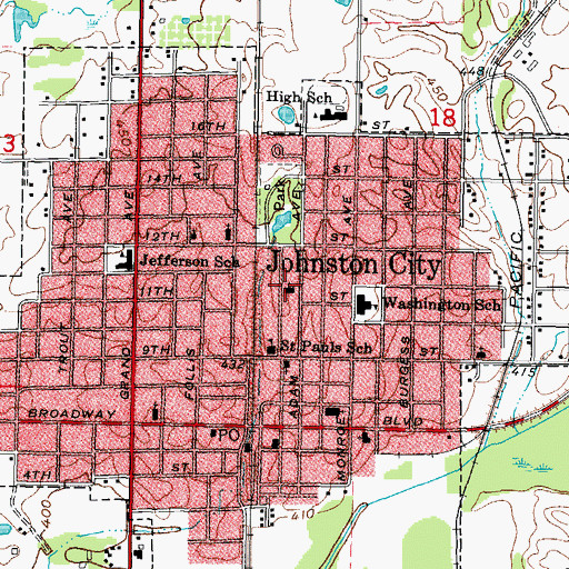 Topographic Map of Saint Pauls Catholic Church, IL