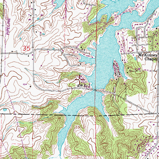 Topographic Map of Sleepy Hollow, IL