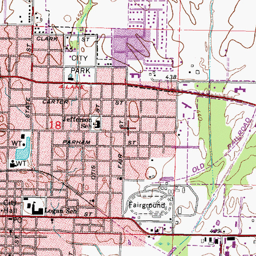 Topographic Map of Third Baptist Church, IL