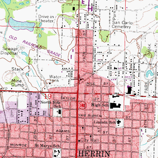 Topographic Map of Trinity Lutheran Church, IL
