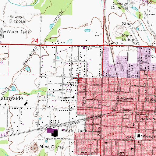 Topographic Map of Union Gospel Mission, IL
