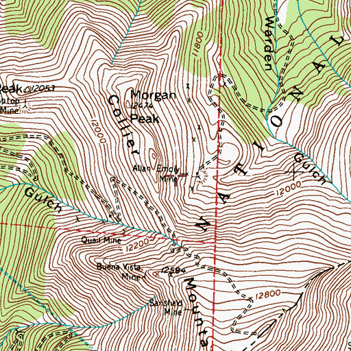 Topographic Map of Allam Emory Mine, CO