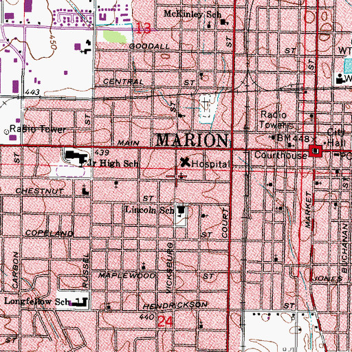 Topographic Map of Zion United Church of Christ, IL