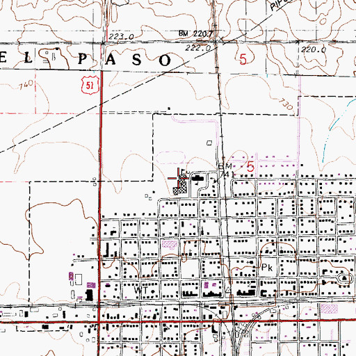 Topographic Map of Centennial Elementary School, IL