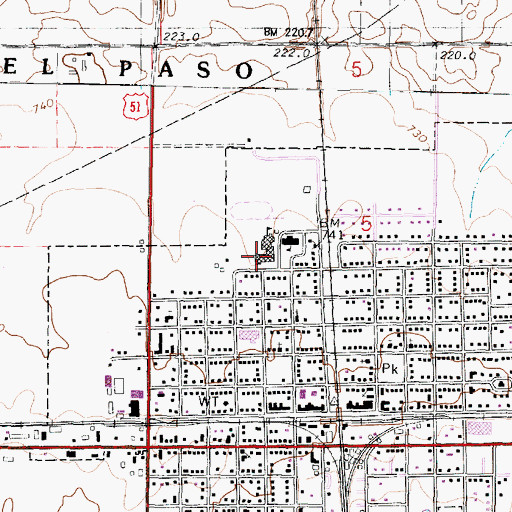 Topographic Map of Centennial Gymnasium, IL