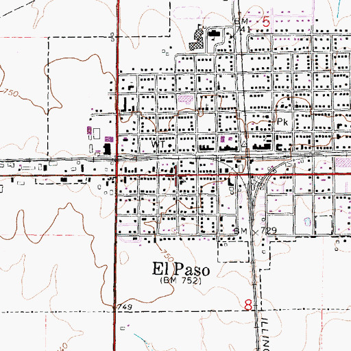 Topographic Map of Church of the Nazarene, IL