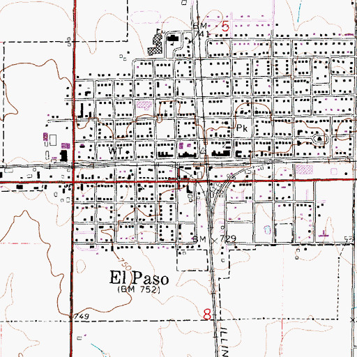 Topographic Map of Community Bible Fellowship of El Paso, IL