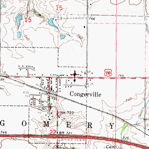 Topographic Map of Congerville Elementary School, IL
