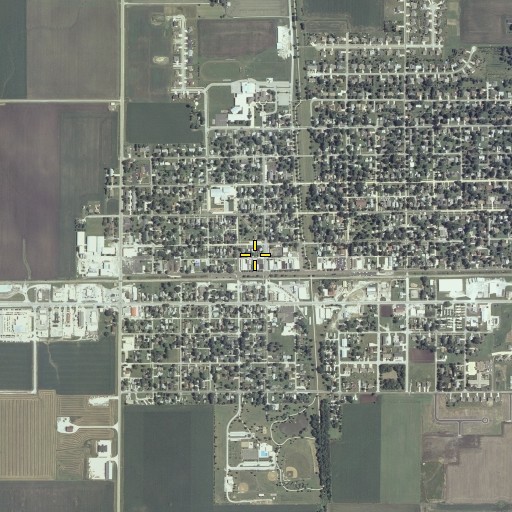 Aerial/Satellite Image of El Paso City Hall, IL