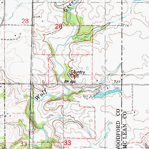 Topographic Map of El Paso Golf Club, IL