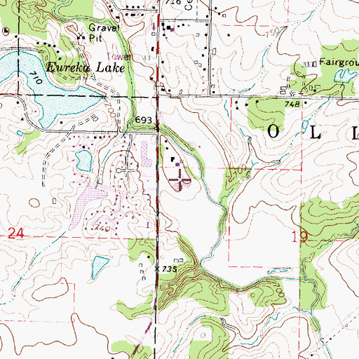 Topographic Map of Eureka Middle School, IL