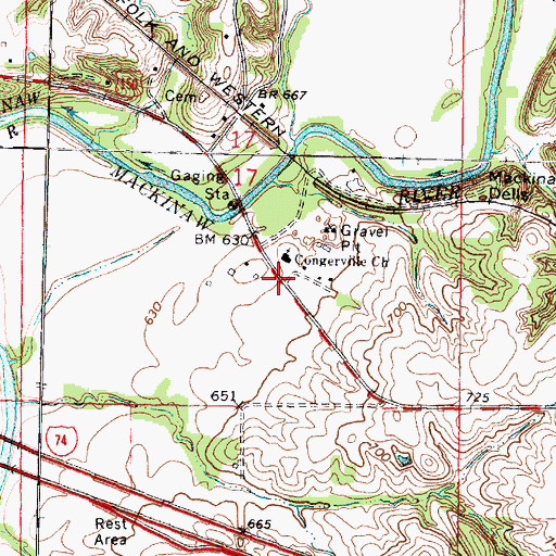 Topographic Map of Farmsville (historical), IL