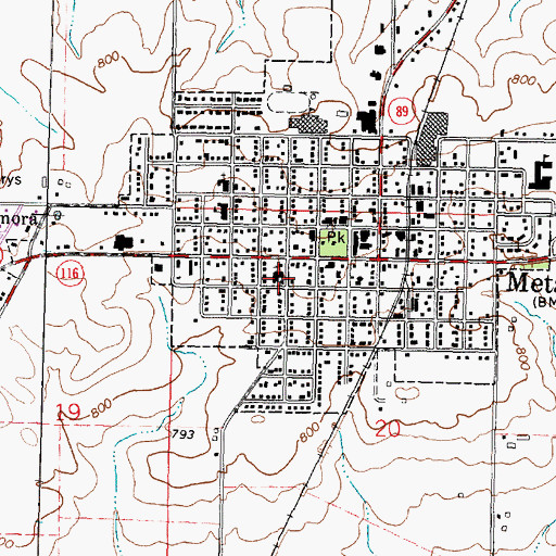 Topographic Map of First Baptist Church, IL