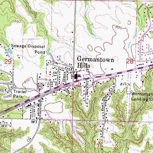 Topographic Map of Germantown Hills Elementary School, IL