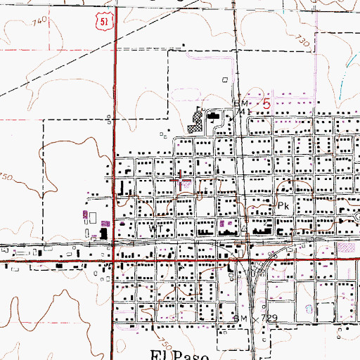 Topographic Map of Jefferson Park Elementary School, IL