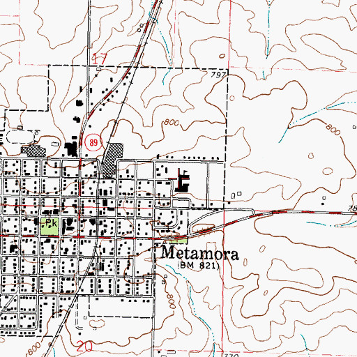 Topographic Map of Metamora Grade School, IL
