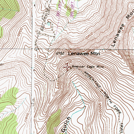 Topographic Map of American Eagle Mine, CO